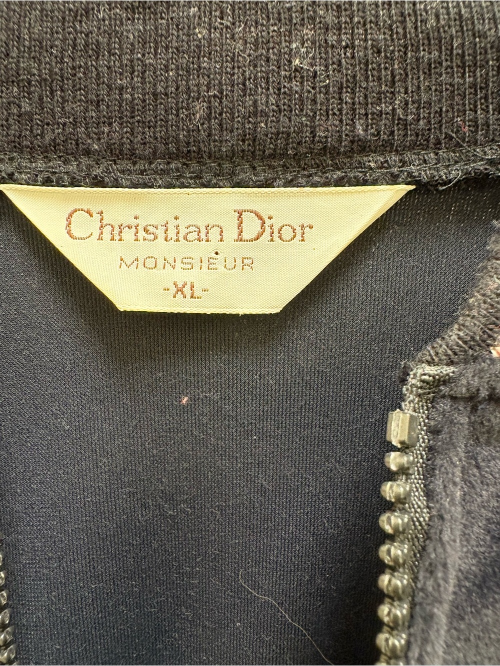 Christian Dior Vintage Black Velour Track Suit w/Red Trim-good condition -Sze XL - Picture 3 of 16